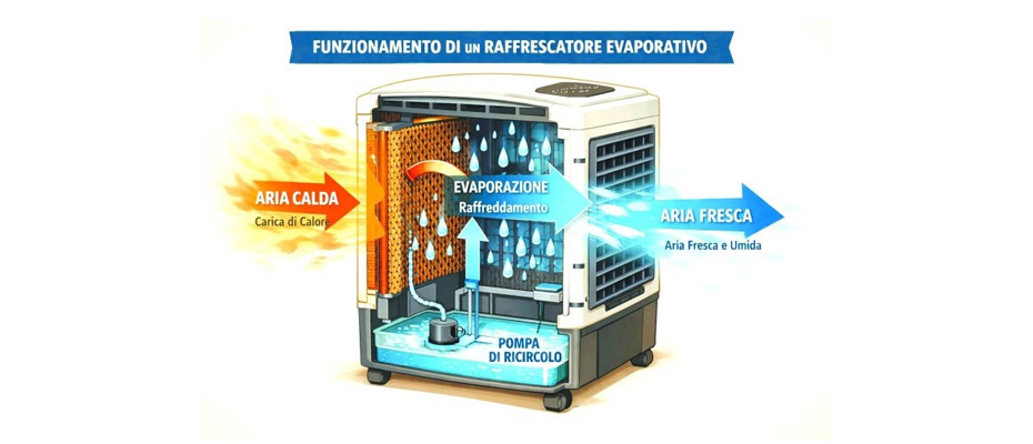 Raffrescatori professionali comfort, abbattimento polveri, controllo odori e mantenimento umidità in azienda